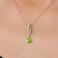 thumbnail image 3 of Gem Stone King 925 Silver and 10K Yellow Gold Green Peridot and White Lab Grown Diamond Pendant Necklace for Women | 1.12 Cttw | Gemstone August Birthstone | Pear Shape 8X6MM | With 18 inch Chain, 3 of 6