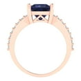 thumbnail image 4 of 2.43ct princess cut blue sapphire 18k rose gold Bridal Wedding Engagement Promise Anniversary Ring for Women size 6.75, 4 of 7