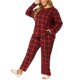 thumbnail image 2 of El pijadel camisón del tamaño extgrande de las mujeres fiel pijade rode dormir de teescocedel búfalo Buffalo Plaid Rojo Negro 2X, 2 of 7