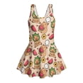 thumbnail image 4 of Xixirimido Capybara Watermelon Floral Print Girls One Piece Swimsuits with Skirt Sleeveless Swim Dress Modest Skirted Swimwear with Built-in Shorts UPF 50+ Bathing Suit, 6-7 Years, 4 of 7