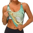 thumbnail image 3 of Hirioo Starfish And Seashell On The Beach for Women's Sports Vest with Full-Print Design, Stretchy Fabric and Removable Pads-Small, 3 of 8