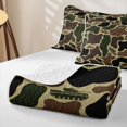 thumbnail image 4 of Feelyou Plane Camo Print Twin Quilt Set for Boys Girls, Rustic Camouflage Twin Coverlet Set for Boys Girls, Green, 2pcs, 4 of 7
