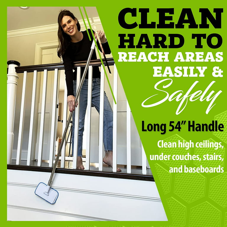 Wall Cleaner & Baseboard Cleaner with Handle—Wall Mop Cleaner & Baseboard  Cleaner Mop for Easy Cleaning—Wall Cleaning Mop & Cleaning Tools for  Baseboards + Cleaning pad & Microfiber Mop Cleaning Head 