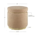 thumbnail image 4 of Linon Primrose Storage Ottoman Stool, Natural Finish with Tan Sherpa Fabric, 4 of 9