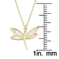 thumbnail image 2 of KoolJewelry 14k Yellow Gold Mother of Pearl Dragonfly Necklace (18 inch), 2 of 4