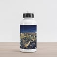 thumbnail image 3 of Urban Aluminum Water Bottle, Modern Cityscape After Sunset Manhattan New York USA Architectural View, Aluminum Insulated Spill-Proof Travel Sports Water Bottle, Yellow Tan Dark Blue, by Ambesonne, 3 of 4