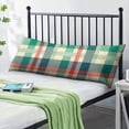 thumbnail image 2 of Full Body Pillow Cover 20x54 - Plaid Checkered Pillow Case with Hidden Zipper, Breathable Geometric Pillow Protector for Adults & Maternity - Machine Washable, 2 of 5