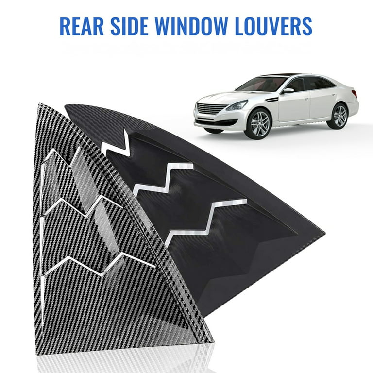 EUBUY Car Rear Side Window Louvers Air Vent Scoop Louvers Triangle Flap Side  Window Vent Cover Decoration Compatible for Tesla Model 3 Glossy Black  