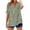 Green, variant on Plus Size ​Women's V-Neck Floral & Bird Print Blouse: Relaxed Fit & Lightweight Fabric for Trendy Summer TopsBlue2XL