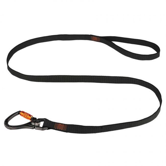 Squids 19137 40 lbs Tool Lanyard Double-Locking Single Carabiner with Swivel&#44; Black - Standard