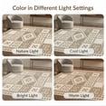 thumbnail image 7 of ODIKA 4'x6' Beige Cream Geometric Symbolic Design Washable Area Rug Intricate Patterns with Modern Flair for Home Office, Under Desk, Non-Slip Chair-Friendly, Flatwoven, 7 of 7