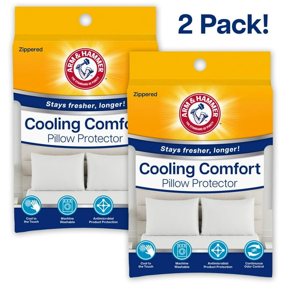 Arm & Hammer™ Cooling Comfort Zippered Pillow Protector, 2 Pack, Standard/Queen