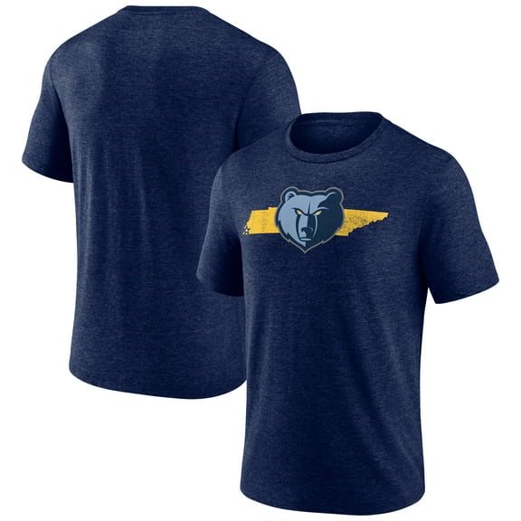 Men's Navy Memphis Grizzlies Announcer Tri-Blend T-Shirt
