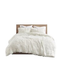 Gracie Mills Susie Solid Shaggy Long faux Duvet Cover Set - GRACE-13593