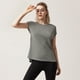 thumbnail image 2 of Ropa de yoga dividida para mujer, top deportivo de manga corta para correr, holgado e informal, top de fitness para mujer, 2 of 5