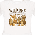 thumbnail image 4 of Inktastic Wild One Happy 1st Birthday Woodland Animals Boys or Girls Long Sleeve Baby Bodysuit, 4 of 5