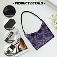 thumbnail image 6 of Kuiaobaty Crow Rose Print Leather Shoulder Purse for Women Gothic Bat Print Underarm Sling Bag with Smooth Zipper Large Capacity Hobo Purse Tote Bag for Halloween Purple, 6 of 7