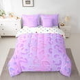 thumbnail image 2 of jejeloiu Leopard Cheetah Print 7-Piece Twin Bedding Sets,Jungle Animal Bedding Comforter Set,Pink Purple Ombre Sheet Sets For Kids,Luxury Bedroom Decor Reversible, 2 of 8