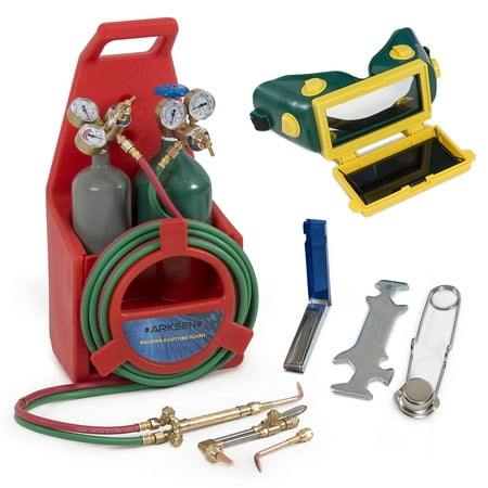 Arksen Portable Torch Kit, Oxygen & Acetylene Welding, Professional, Tote Storage,