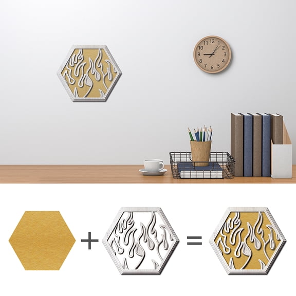 Wooden Art Acoustic Panels Abstractionism Mountain Cutout Yellow Felt Sound Absorbing Panels Soundproof Wall Panels Decorative Acoustical Wall