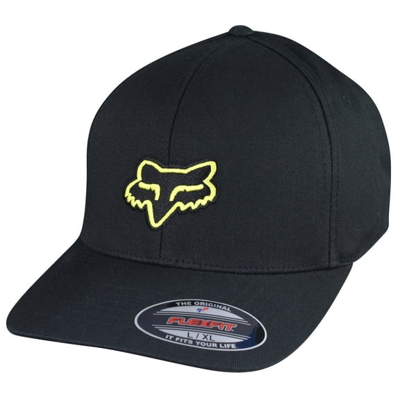 Fox Racing Mens Legacy Flexfit Hat - Black/Yellow