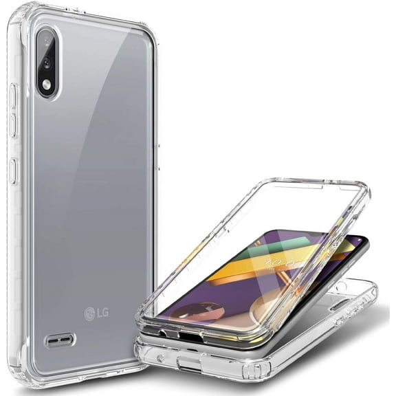 Nagebee Case for LG K22, LG K22 Plus, LG K32 with [Built-in Screen Protector], Full-Body Shockproof Protective Bumper Cover, Support Wireless Charging, Impact Resist Durable Case (Clear)