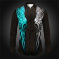 thumbnail image 1 of Camisa de moda con alas rojas y azules, clásica, casual, para hombre, con botones de solapa, suave y cómoda, estilo nuevo, 1 of 6