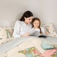 thumbnail image 5 of Catabedysis Rainbow Cute Bows 7-Piece Twin Bedding,Bowtie Monogram Print M Bedding Comforter Set,Light Gray Reversible For Girls, 5 of 7
