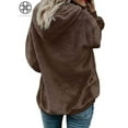 thumbnail image 3 of Luxtrada Womens Fuzzy Fleece Sweatshirt Casual Loose Sherpa Sweater Pullover Tops Long Sleeve Pullover Hoodie with Pockets Outerwear Oversized, 3 of 7
