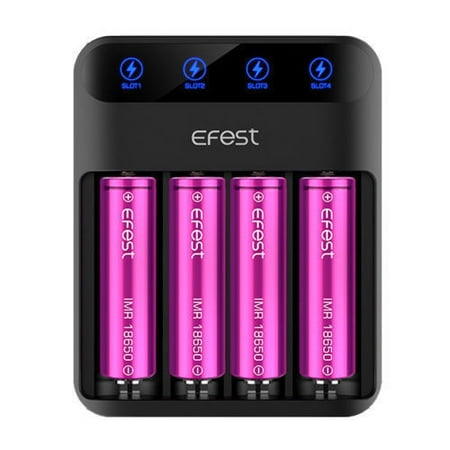 Efest Lush Q4 LED Lithium Ion Intelligent LED Vape Battery Charger For 20700 / 18650 / 26650 / 26500 / 18500 / 18350 / 17340 / 16340 / 14500 /