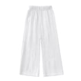 thumbnail image 3 of PMVFHDE Girls Elastic Waist Casual Long Pants Summer Solid Trousers Kids Everyday Bottoms School Outdoor White,13-14 Years, 3 of 6