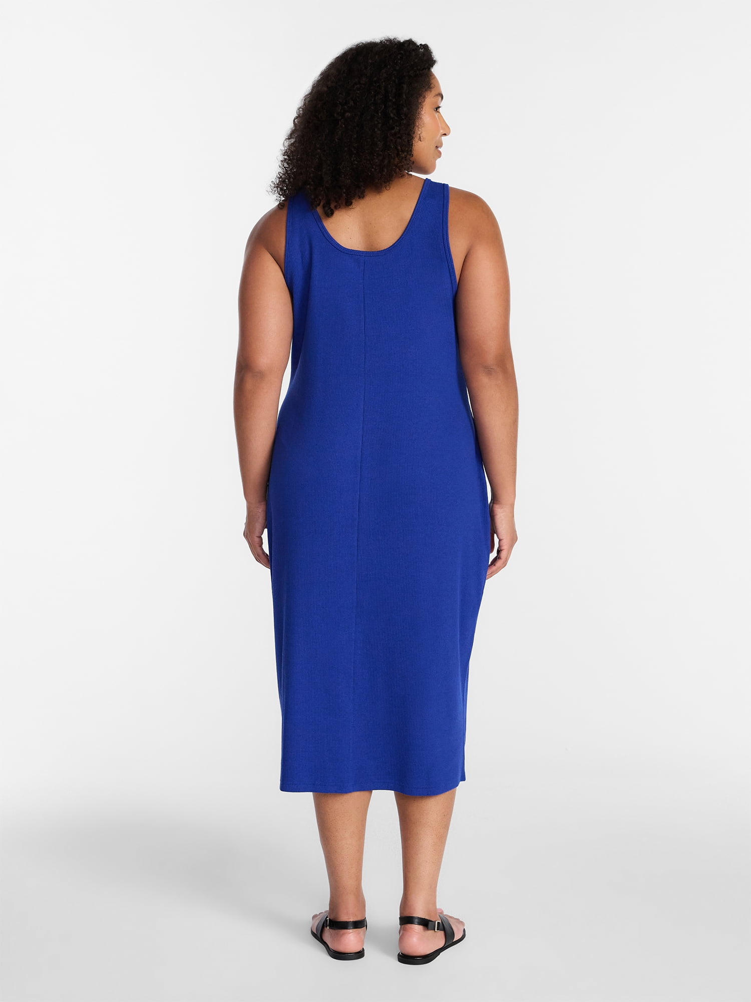 Terra & Sky Women's Plus Sleeveless Ribbed Mini Dress , Sizes 0X-5X