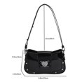 thumbnail image 4 of Bolso de hombro gótico para mujer Y2K Color metálico Spice Girls Bolso de citas (negro), 4 of 8