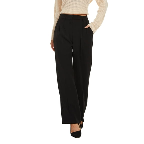 FUNYYZO Fall Women Long Trousers Elastic Wasit High Rise Work Pants Solid (Regular Legnth)