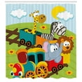 thumbnail image 3 of Ambesonne Animal Shower Curtain, Savannah Art Wild Animals, 69"Wx84"L, Multicolor, 3 of 3