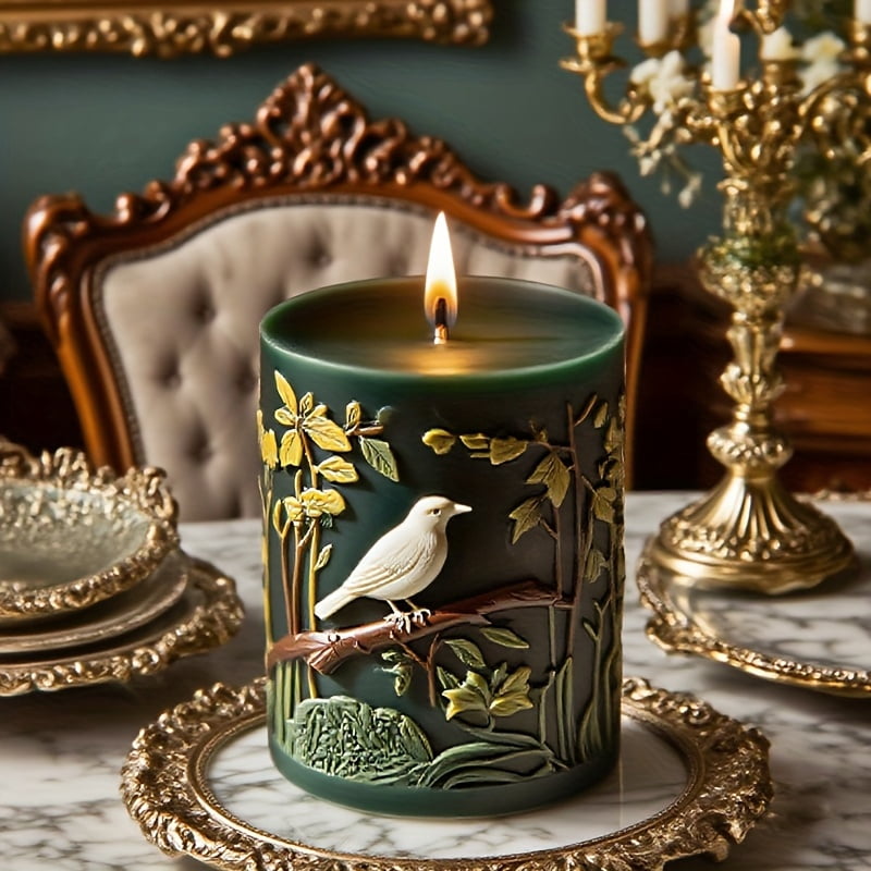 Birdie Cheer Candle Mold – Charming Bird & Twig Design with Rose Detail. Durable & Easy-to-Use Silicone Mold for DIY Candles, Soap, and Home Decor Crafts. Ideal for Soap Making Supplies, Creative & F