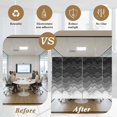 thumbnail image 5 of Black Ombre Stripes Window Privacy Film, Modern Abstract Sea Waves Spray Art Static Cling UV Sun Blocking Heat Control Window Tint, Non-Adhesive One Way Windows Privacy Cover 17.7''x39.3'', 5 of 7