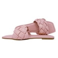 thumbnail image 2 of New Women's Braided Quilted Single Band Strap Flat Square Toe Open Slide Sandal, 2 of 4