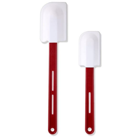 2 Pcs High Temp Silicone Spatulas Heat Resistant Rubber Spatula Commercial Silicone Scraper with Handle for Kitchen Cook Baking Mixing Utensil, Dishwasher Safe (10 Inch,14 Inch)