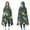 Green Dinosaurs ChristmasTrees, variant on Wearable Blanket,Green Dinosaurs Christmas Pattern Hooded Wearable Flannel Blanket for Adults & Teens,Winter Poncho Shawl Wrap Cape Cozy Anti-Pill,60"x80"