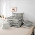 thumbnail image 6 of Erosebridal Gray Victorian Flower 7-Piece Bedding Comforter Set,Gothic Damask Theme King Bedding Sets For Adult,Reversible lightgray, 6 of 7