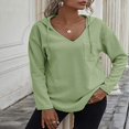 thumbnail image 3 of Relaxed Fit Women‘s Waffle Sweatshirts in Solid Color, 3 of 9