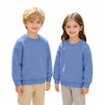 thumbnail image 2 of TIREOW Girls and Boys Sweatshirts Round Neck Long Sleeve Pullover Sweatshirt Solid Color Loose Fit Soft Casual Pullovers Top, 2 of 6