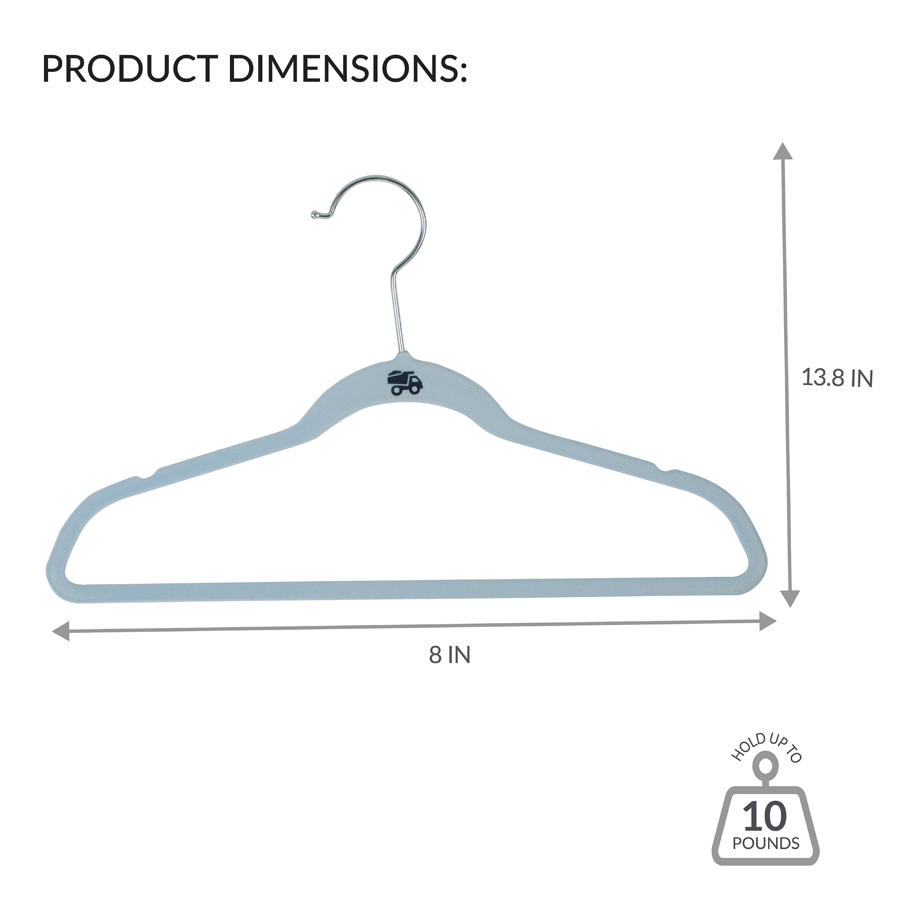 Simplify Kids 100 Pack Velvet Hangers in Light Blue