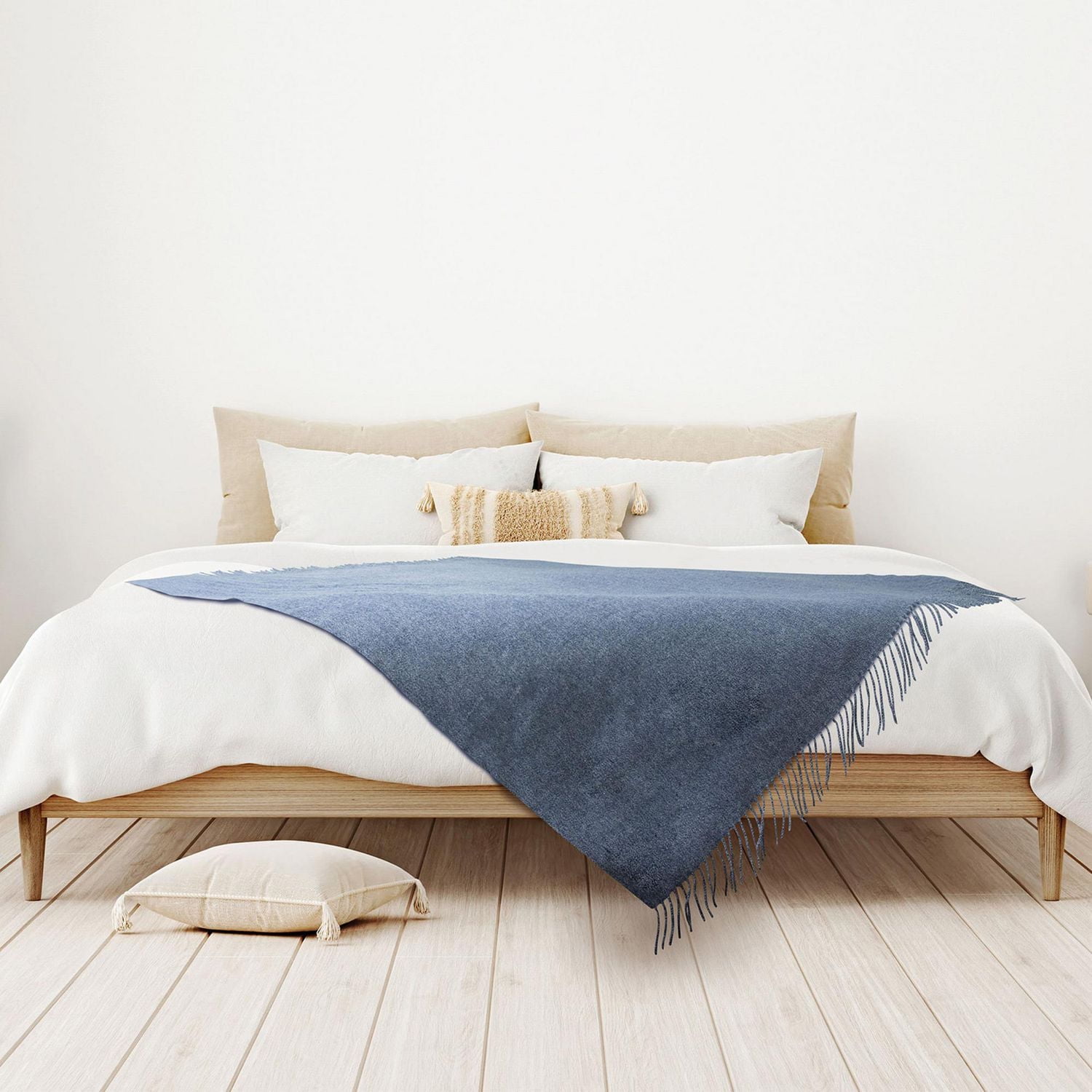 Faux Cashmere Throw Navy