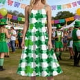 thumbnail image 6 of COMVALUE St Patricks Day Dresses for Women Crew Neck Irish Festival Vintage Three Leaf Clover Print Halter Swing Dress (Mint Green, L), 6 of 6