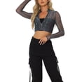 thumbnail image 1 of CHAQUETA CORTA CON COLLAR ALTO BRILLANTE TRANSPARENTE PARA MUJERES CHIC DE HALLOWEEN Y NAVIDAD L AZUL CLARO, 1 of 6