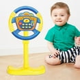 thumbnail image 2 of Zxpjkyu Round Steering Wheel Toy Learning Steering Activity Rotating Kids Electric Wheel Stand Yellow Blue, 2 of 9