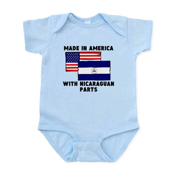 CafePress - Made In America With Nicaraguan Parts Body Suit - Baby Light Bodysuit, Size Newborn - 24 Months