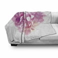 thumbnail image 3 of Gender Reveal Soft Flannel Fleece Throw Blanket, Heart Shaped Paintbrush with Its a Girl Words Baby Footprints, Cozy Plush for Indoor and Outdoor Use, 50" x 60", Fuchsia Pink and White, by Ambesonne, 3 of 6